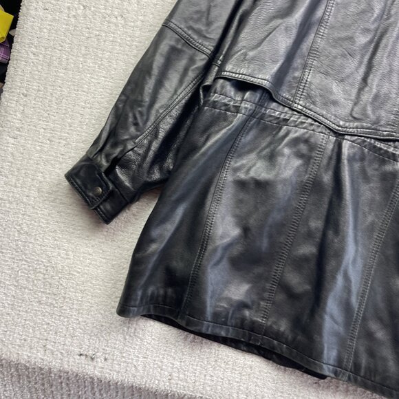VTG Gabriel Collection Leather Black Utility Jacket Coat Men Sz L Canada Made - Picture 9 of 12